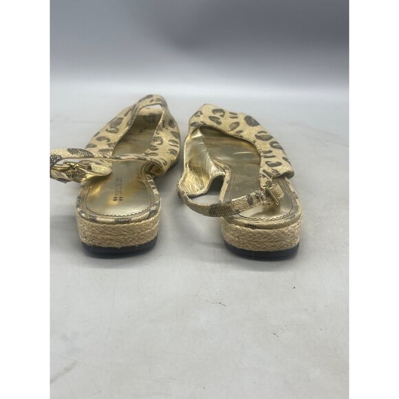 naturalizer memento animal print open toed sandals ankle buckle flats 7.5 READ - Picture 5 of 7